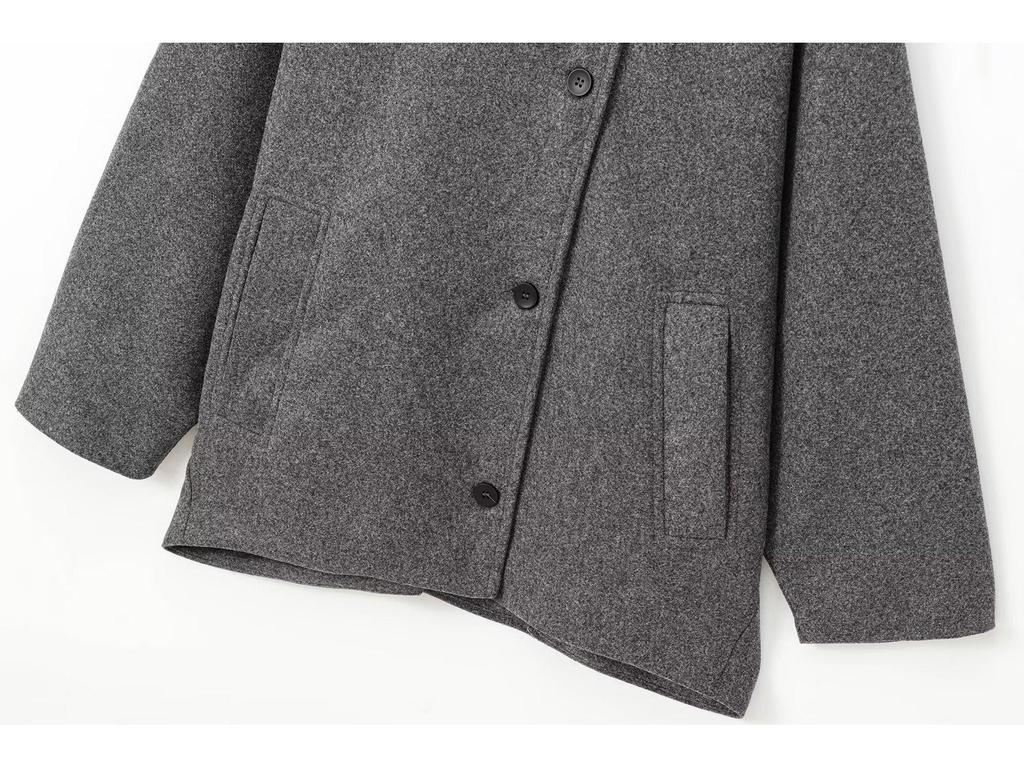 Dámský vlněný kabát evropského a amerického střihu na podzim/zimu 2024