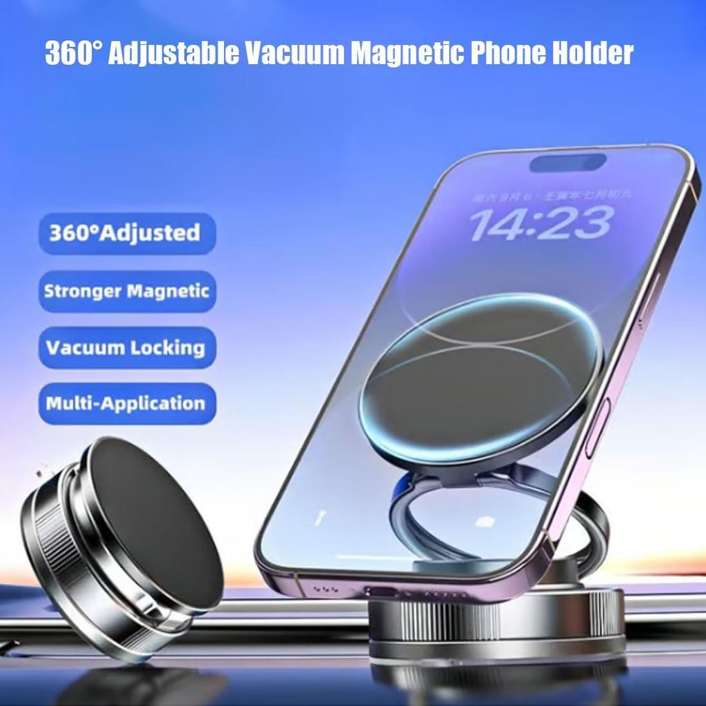Vacuum Magnetic Phone Holder Adjustable Suction Phone Mount 2025 Upgraded Phone Stand for All Smartphones & Vehicles/Gym/Mirror
