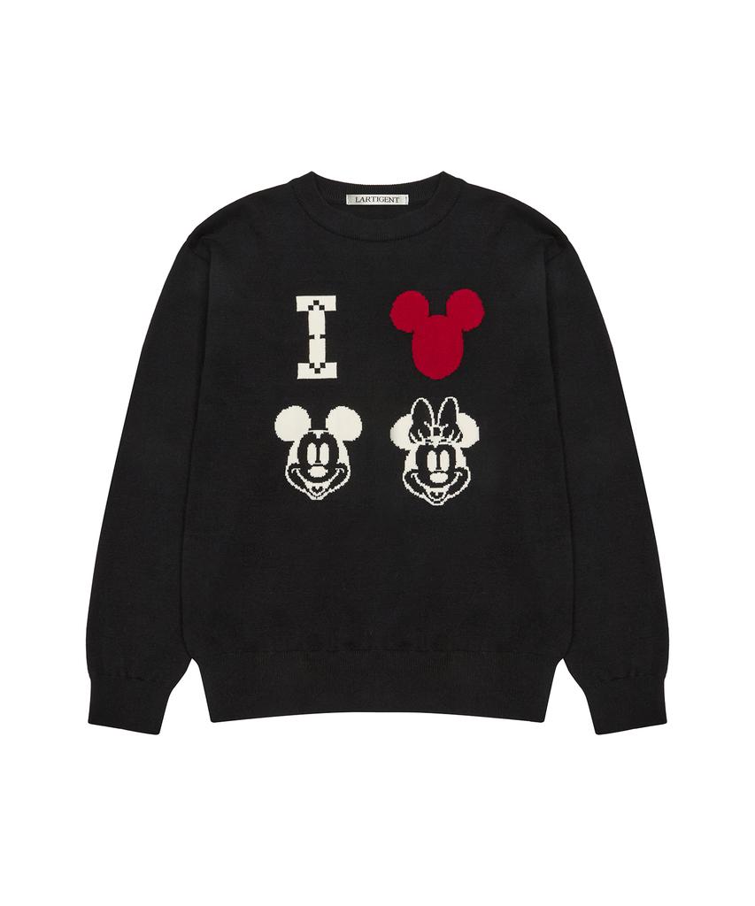 LARTIGENT [Disney] Mickey Mouse_Over Knit(Black)