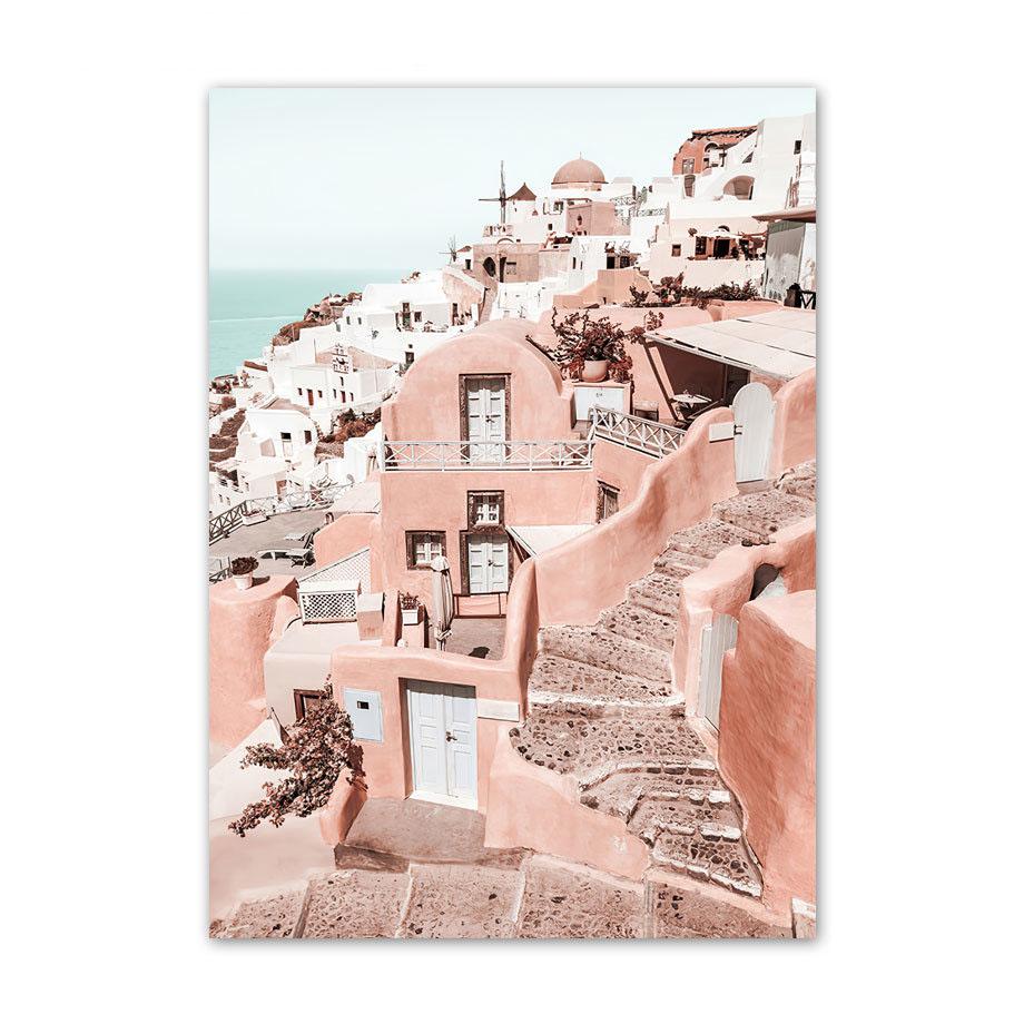 Venice Amalfi Coastal City Poster River Waterfall Canvas Painting Nordic Bedroom Art Wall Picture For Livingroom Home Decoration