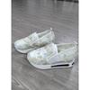 Women's fashion flat bottom inner height increase mesh yarn breathable casual single shoes support platform