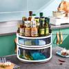 Rotating Condiment Storage Rack for Home Kitchen Countertop Multi-functional Soy Sauce Bottle Condiment Storage Supplies