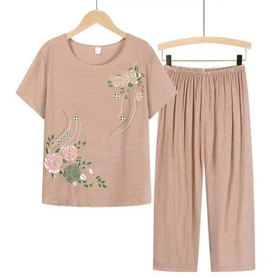 Pigiama Estivo da Donna per Mamme Pigiami da Notte Donna Cotone Stampa Floreale Pigiama Estivo Ampio Abbigliamento da Casa