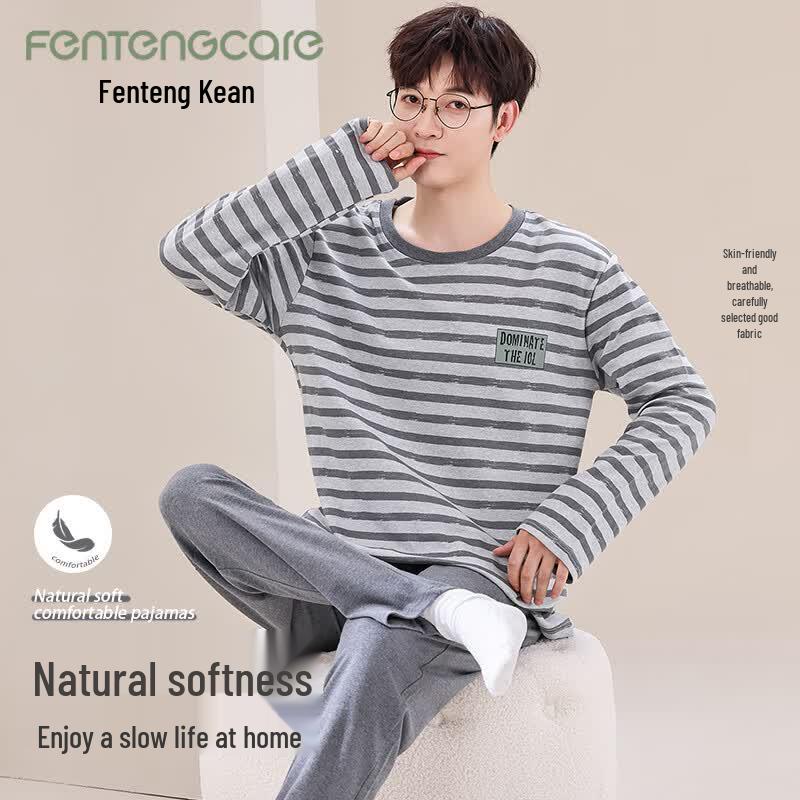 FENTENGCARE Men s Pure Cotton Casual Homewear Set 3XL