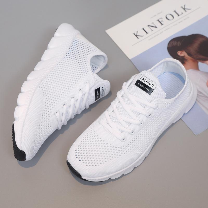 Large Size Breathable Fly-woven Women's Shoes Fashion Trend Simple Women's Sports Shoes Hiking Single Shoes