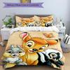 3Pcs Bambi Friends Bedding Set Quilt Cover Pillowcase Home Christmas Xmas Halloween Gift 1 Duvet Cover 2 Pillowcase M924271
