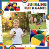 Set mit 6 runden PVC-Bohnensäcken für Kinder zum Jonglieren, Indoor-Outdoor-Spiel, Fußball-Stil, strapazierfähiges Material