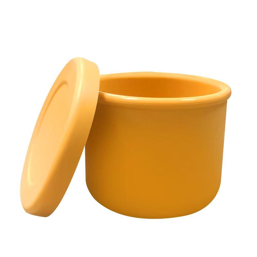 Silicone Bowl with Lid Preservation Box,Bento Lunch Box,Fruit Salad Preservation Bowl, Modern and Simple Sealed Circular Storage