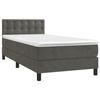 Maison Exclusive - Slatted Bed Base with Mattress and LED Dark Grey 90x190cm