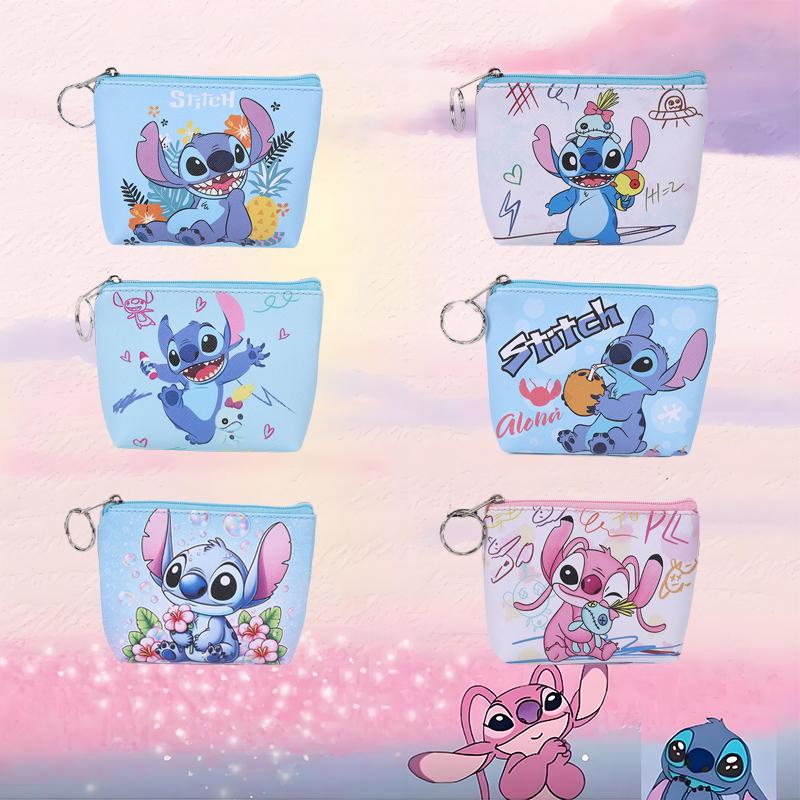 Disney Stitch Coin Purse Cartoon Anime Pu Key Case Coin Storage Bag Children Wallet Mini Clutch Christmare for Children Gifts