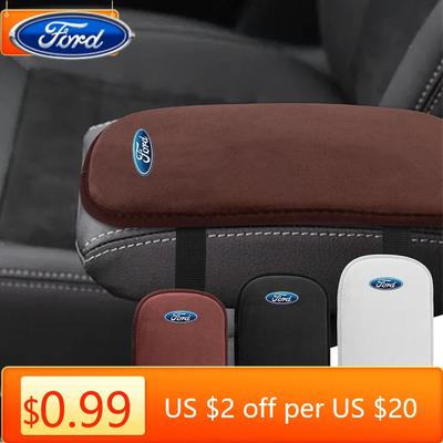 Car Sticker 2026 Ford New 2025 Hot Car Accessories Suede Armrest Mat Arm Rest Protection Cushion For Ford Fiesta Focus 2 Mk3 Mon