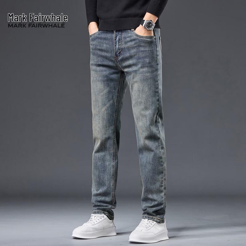 Mark Fairwhale 2025 Men's Retro Light Business Straight-Leg Jeans