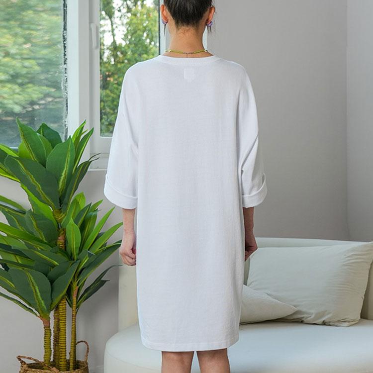 Vans Cream Ice Cream Pattern Loose Short Sleeve Dress Women Dresses White VN000FQQWHT