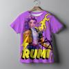 2025 New KPop Demon Hunters Cartoon Print Kids  T-shirts Summer Short Sleeve Tees Boys and Girls Clothes Casual Tops