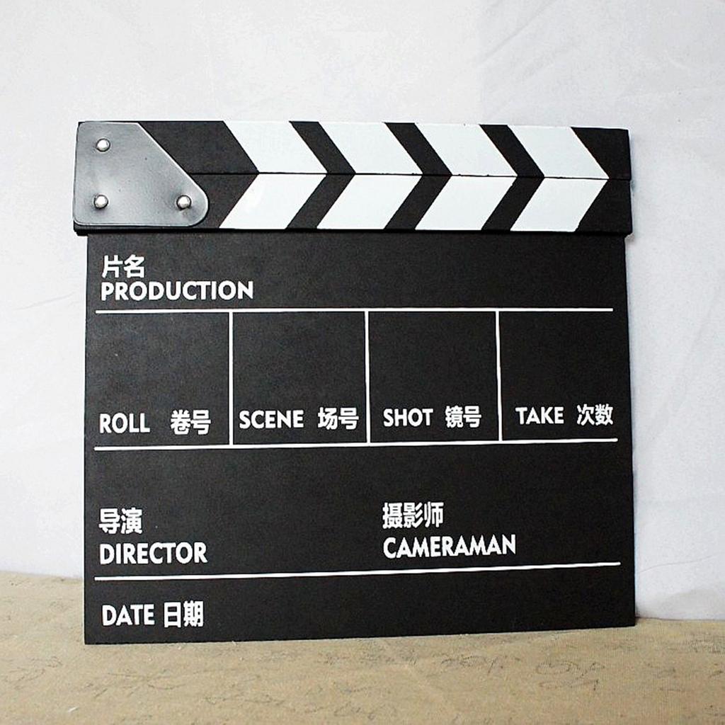 Professional Movie Directors Clapboard Clapper Board Film Slate Accessory Wood Mini for Background Studio Shows Photography