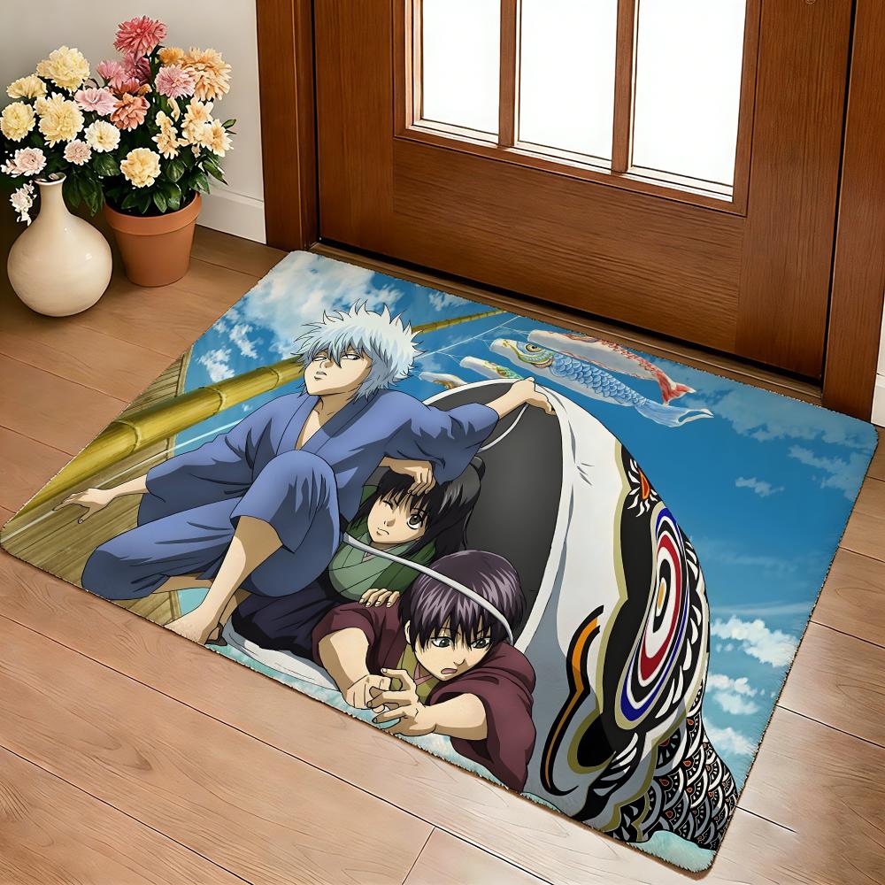 Anime Hot G-Gintama Floor Mat Cozy Flannel Soft Thick Non-Slip Mat For Living Room Bedroom Kitchen Decor Rugs