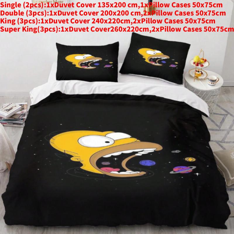 Anime Simpsons The 3d Print Duvet Cover Pillowcase Set Bedroom Gift Bedding