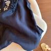 Women Linen Cotton Embroidery Sleeveless Blouse Ruffle Trim Casual Tank Top