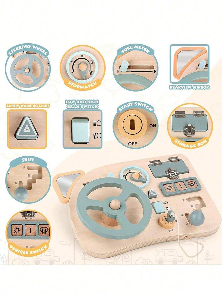 Wooden Busy Board Luminous Toy for Children's Early Education and Fine Motor Skills