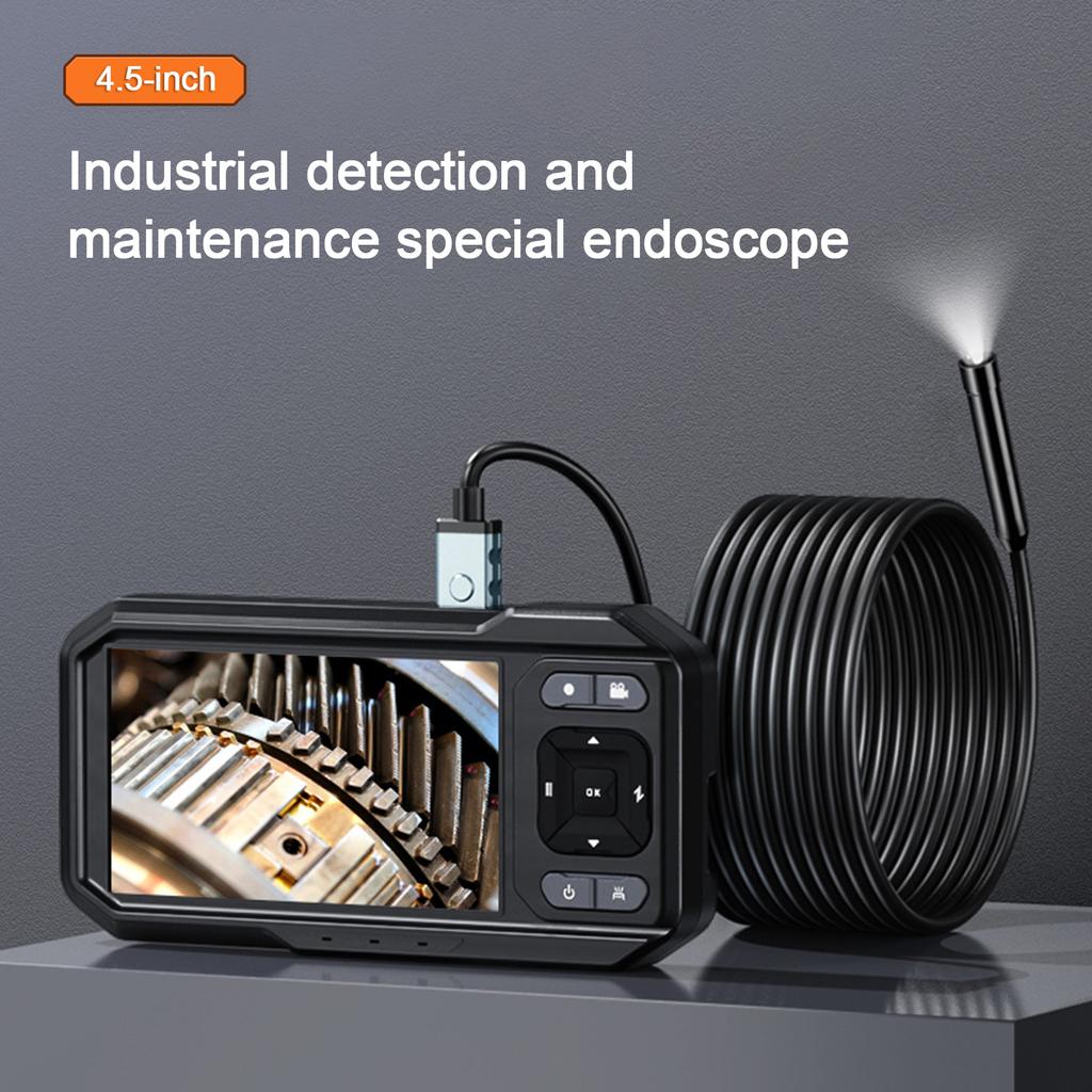 1080P Sewer Inspection Camera with 4.5 Inch IPS Screen Monitor Borescope Camera with LED Fill Light