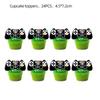 Cartoon Arcade-Themed Party Decoration Set: Boys' Birthday Decorations, Game Controller Banners, Cake Topper, and Spiral Hanging Decorations