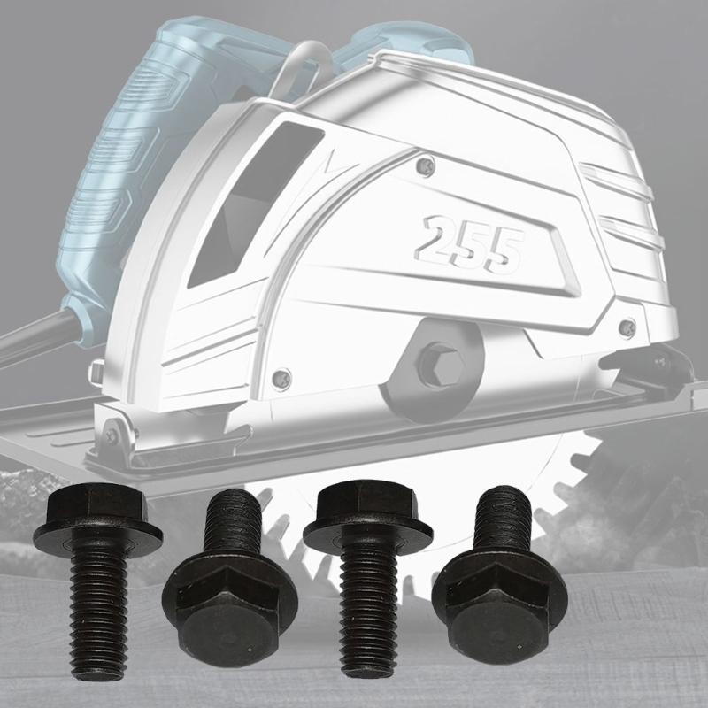 10Pcs Miter Sawing Cutter Bolt Left Hand Thread Hex Head Flanges For Cutting Machine Tool Part Black Sawing Cutter Screw Bolt