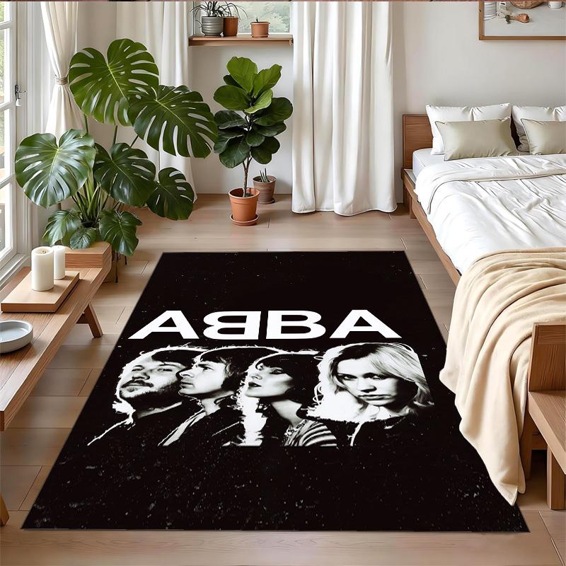 שטיח קטיפה קריסטל מודפס ABBA נגד?בגדי החלקה?שטיח רצפה עמיד לקישוט ביתי פנימי