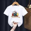 New Children's Train Birthday 1-8 Pattern Printed Casual Short Sleeve Top - Suitable for Summer Wearing