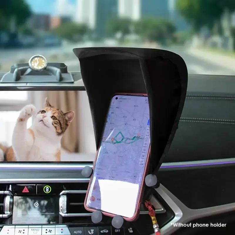 1pcs Mobile Phone Sunshade Rain Sun Silver Plated Car Phone Holder Umbrella UV Heat Shield Motorcycle Phone Shade Stand