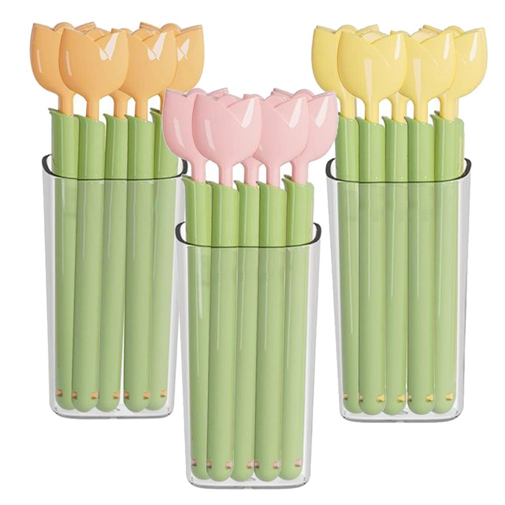 5Pcs Tulip Shaped Bag Clips Portable Food Snack Bread Sealing Clip With Magnetic Storage Box Sealed Clip Kitchen Accessories