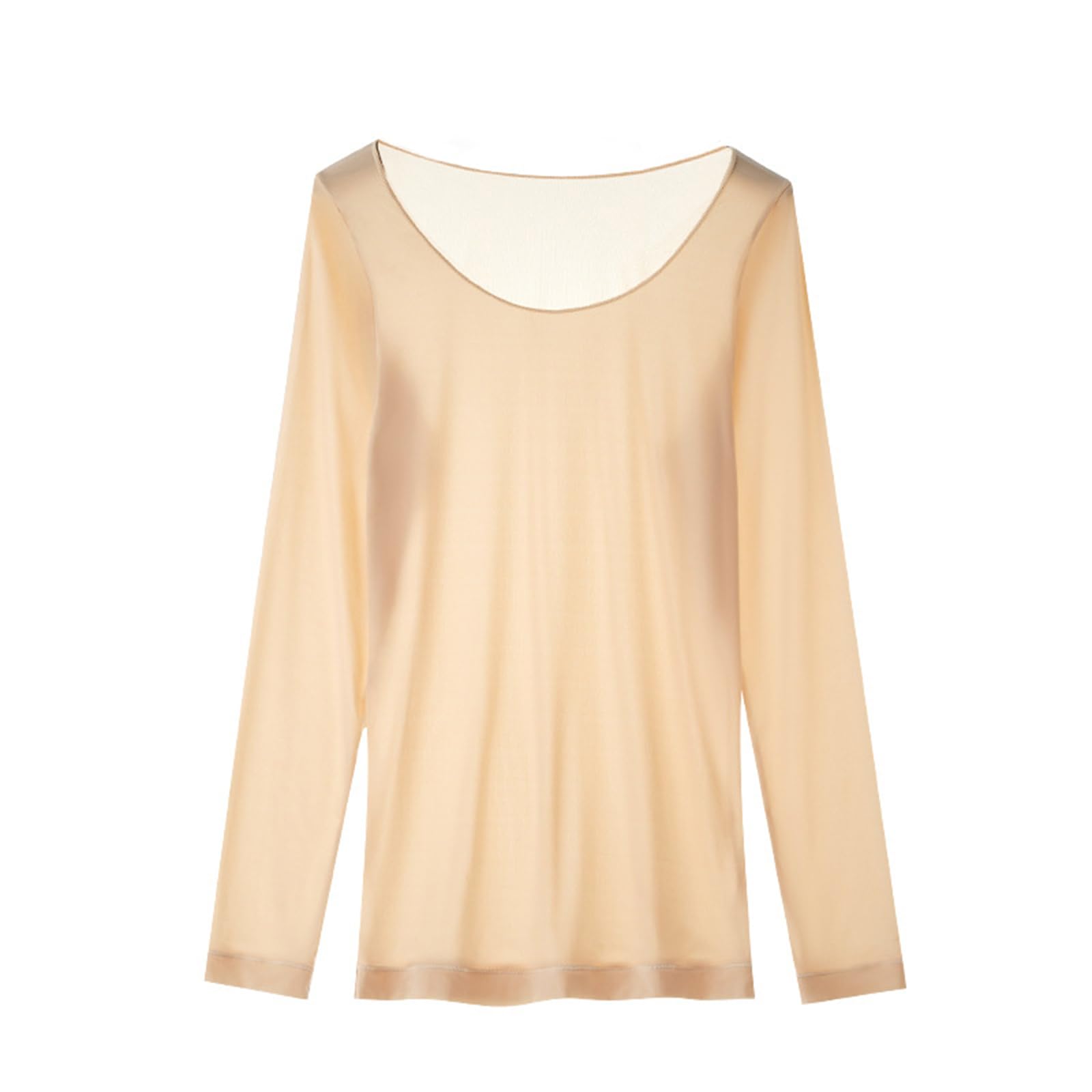 

HACAI Теплая женская терморубашка с длинным рукавом, Легкая, Нижнее белье, Футболка, Нательное белье, Домашняя одежда, Нижнее белье, Тонкая, Прозрачная, Осень/Зима бежевый