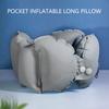 Inflatable Neck Pillow for Travel Office Rest With Air Pumps Storage Box Double Sideds Fabric TPU Materials