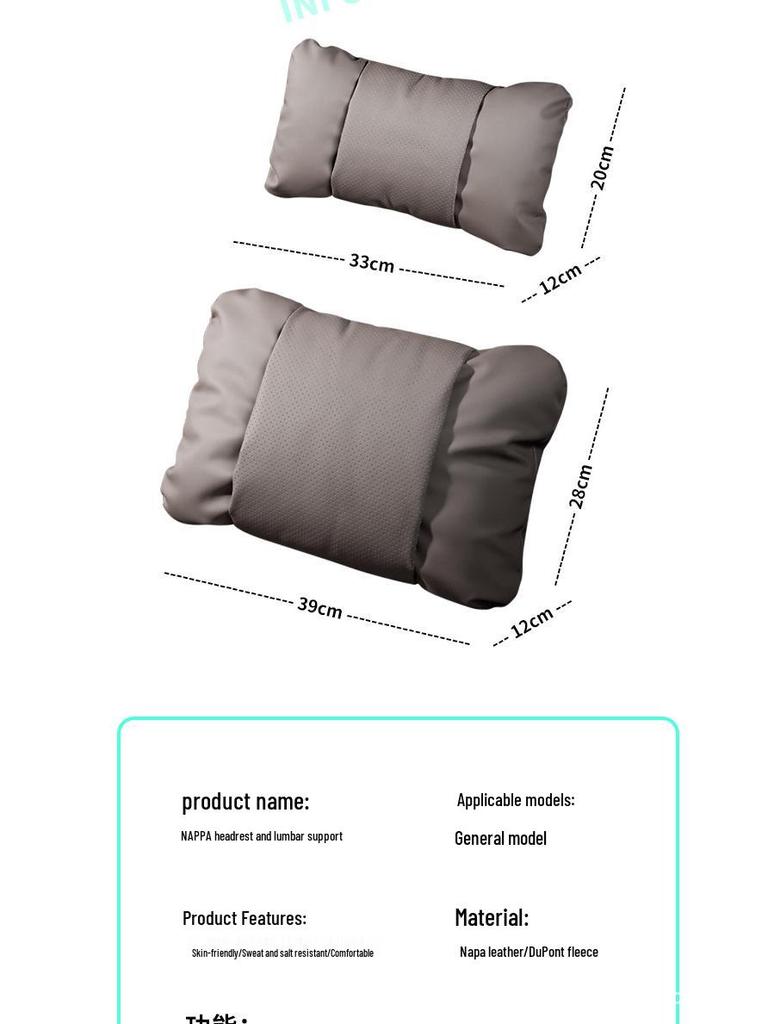 New Version Li Auto L6-L9 i6 i8 Car Headrest & Lumbar Support Pillow Set