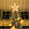 2023 Christmas Tree Top Star Led Glows Pentagram Gold Transparent Atmosphere Christmas Colored Lights With Battery Box Xmas Tree