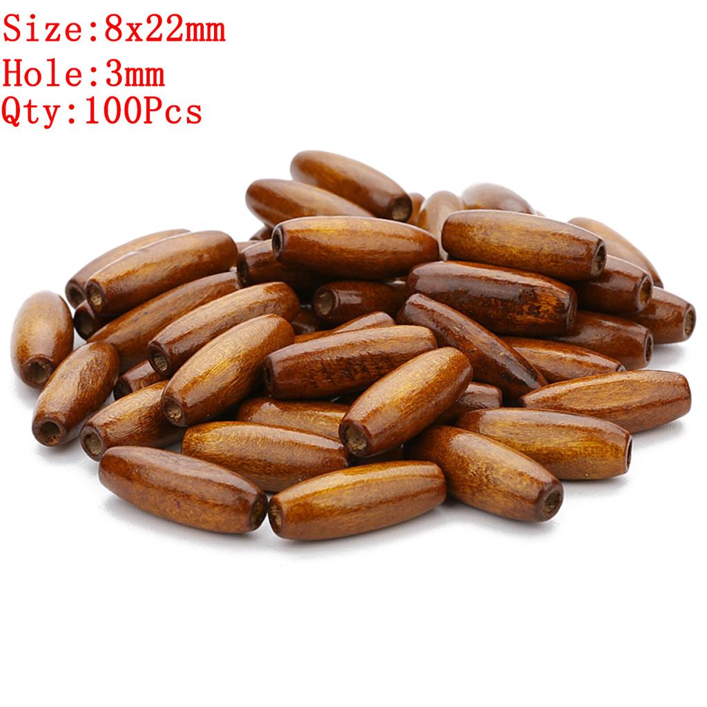 Natural Round Wood Beads Oval Loose Spacer Rosary Bead Large Hole Jewelry Bracelets Diy Unsex Charm Wholesale Supplies