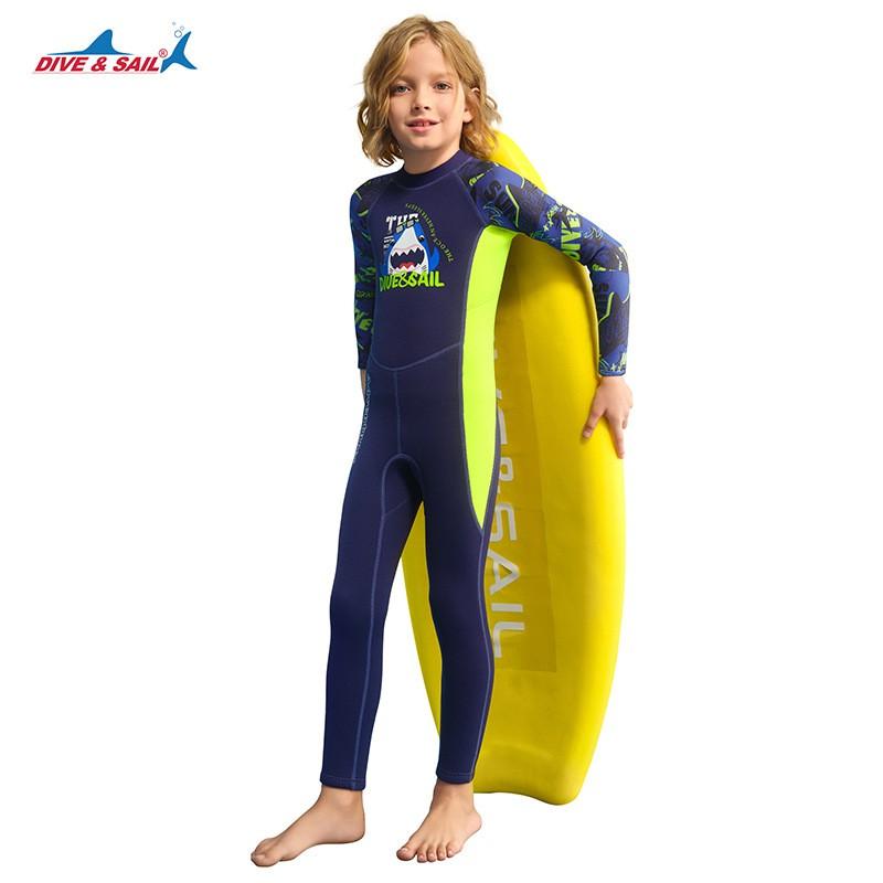 DIVESAIL Kids Wetsuit Long Sleeve Thermal Dive Suit Snorkeling Surfing Sailing Beach Outdoor Water Sports
