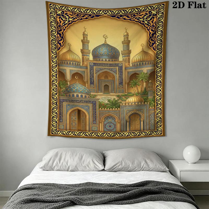 Muslim Wall Tapestry Aesthetic Wall Hanging Printed Fabric Blanket Decorative Tapestries for Bedroom Living Room Home Decor