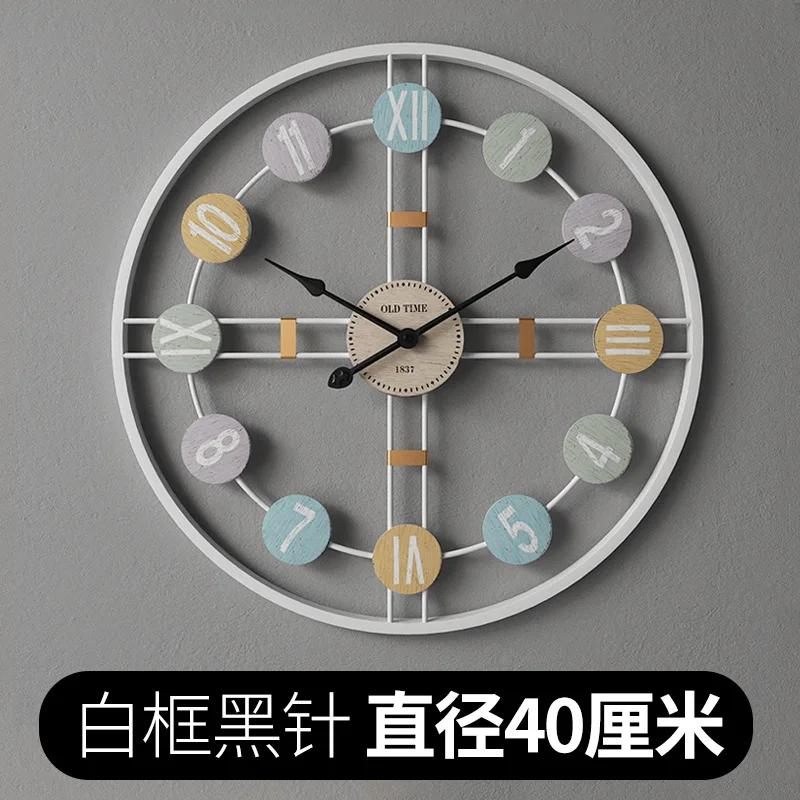 Large Vintage Metal Wall Clock - Mute Digital Operation, Mechanism Design, Room Decor Accessory, Modern Home Decoration Timepiec