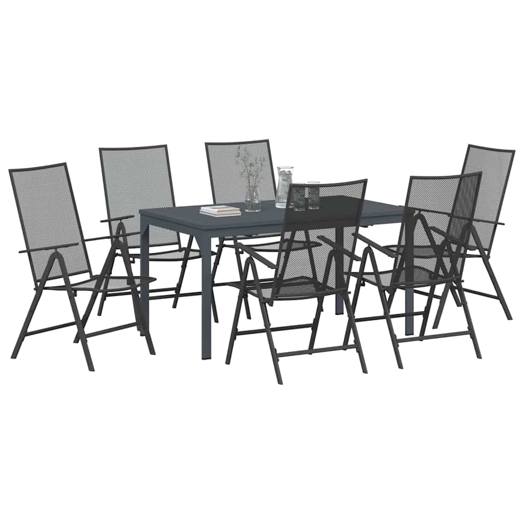 Garden Dining Set 7 pcs Anthracite Powder Coated Steel