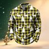 Men's Golf Shirt Long Sleeve Casual Christmas Print Quick-Dry Mesh Top