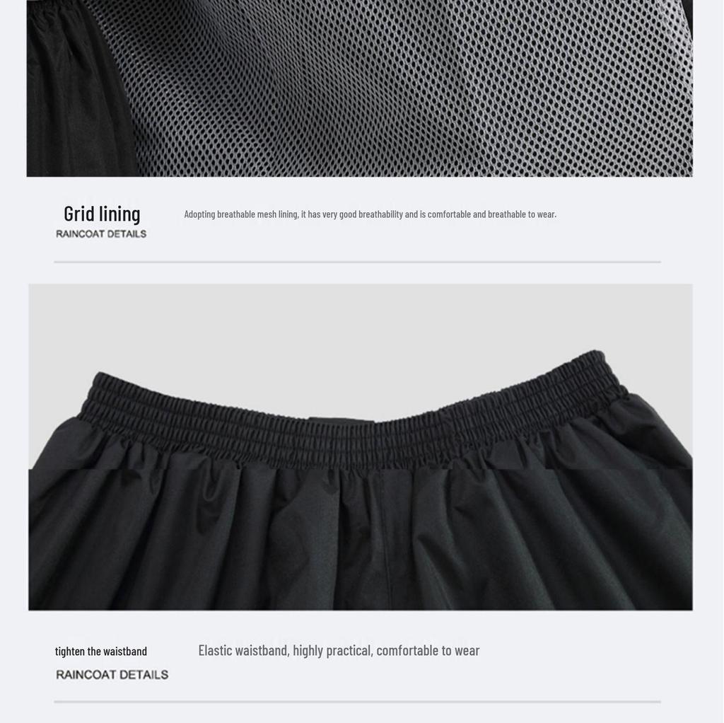 Extra Große Übergröße Doppellagiger Regenmantel & Hosen Set für Männer & Frauen - Radfahren und Takeaway Arbeitsschutz, Geteiltes Ganzkörper mit Doppelkrempe.