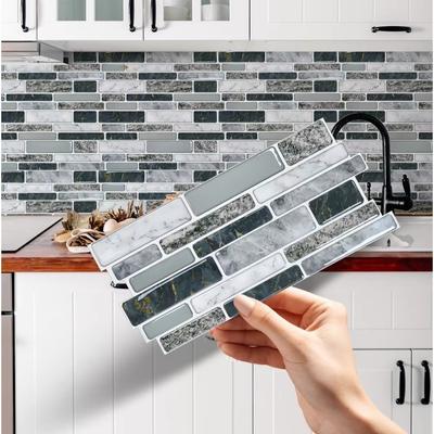 25PCS New Marble Pattern Kitchen Stickers 3D Effect Crystal Oilproof Bathroom Tile Stickers Self-Adhesive Waterproof Wallpaper