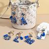 Sapphire Blue Butterfly Tassel Keychain Pendant