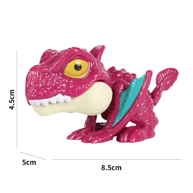 Non-Toxic Jurassic Finger Dinosaur Triceratops Tyrannosaurus Model Toys For Kids Creative Finger Biting Dinosaurs Interactive Toy Children Gift