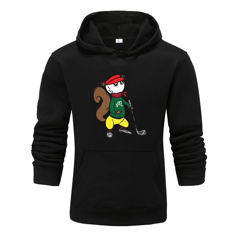 Новая дизайнерская одежда с принтом, мужская толстовка с капюшоном в стиле хип-хоп, негабаритный пуловер с капюшоном, пуловеры для пар, весна, осень, зима S чёрный