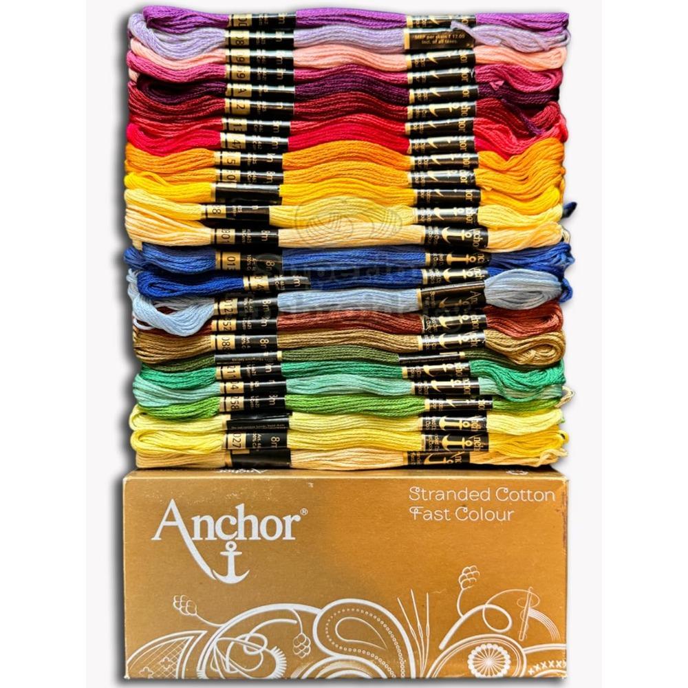 50pcs Mixed Colors Embroidery Floss Kit, Cotton Cross Stitch Thread Skeins for Sewing DIY Craft Bracelets, Rich Palette