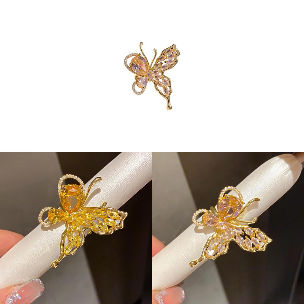 Animal Zircon Butterfly Open Ring For Women Fashion Accessory Gift