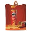 Pringles Chips Flanelltepper Potetsnacks Morsomme Kastepledd for Hjemmet 125*100cm Teppebit