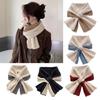 Stylish Ladies' Knitted Scarf Crossed Designs Neck Warmer Cosy Solid Color Blocking Scarf for Autumn and Winter Comfort