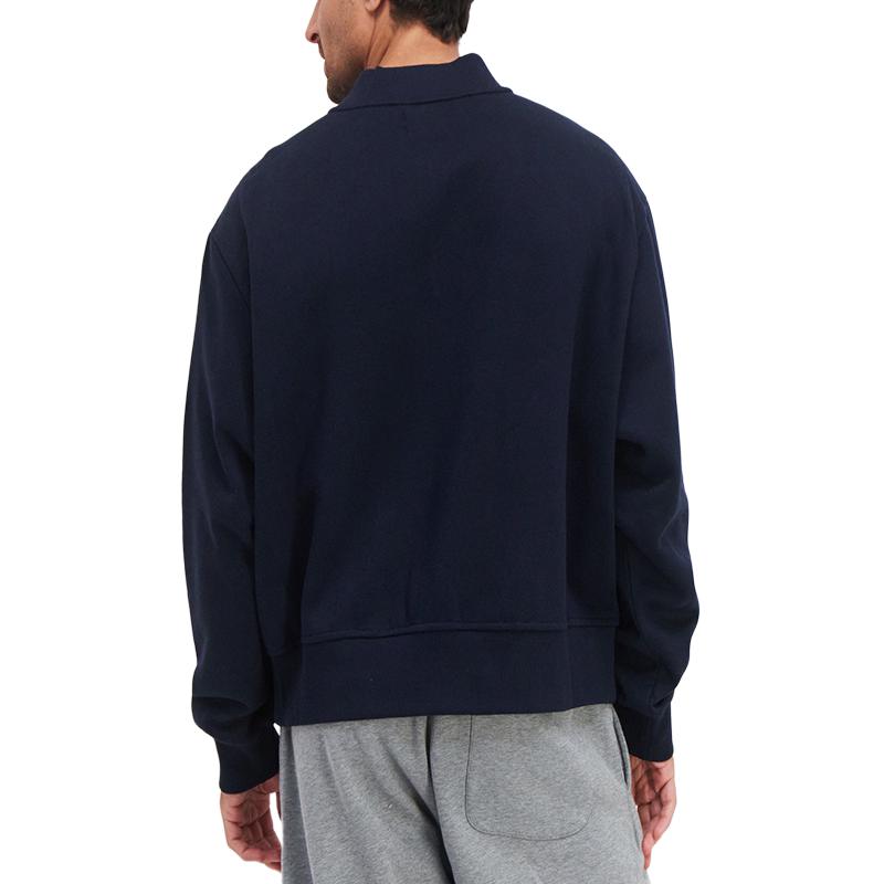 Calvin Klein Warm Baseball Collar Solid Color Long Sleeve Sweatshirt Men Sweatshirt Dark-Blue 81JP239-410